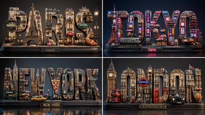 Four iconic cities form miniature worlds from food and architecture