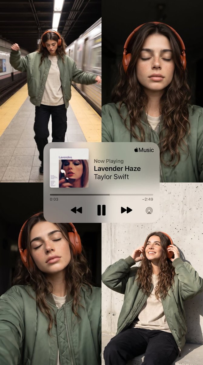 A woman dances alone on a subway platform with motion blur