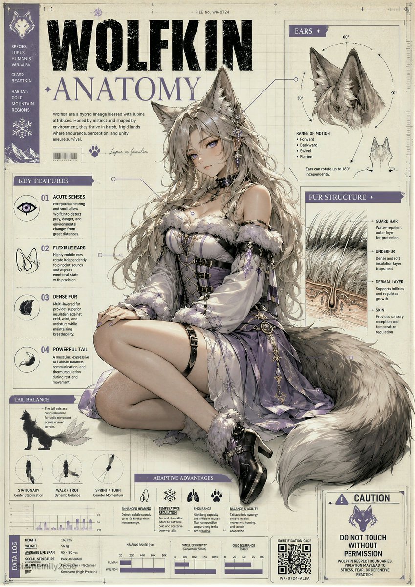 A sphinx woman sits gracefully among anatomical diagrams and notes.
