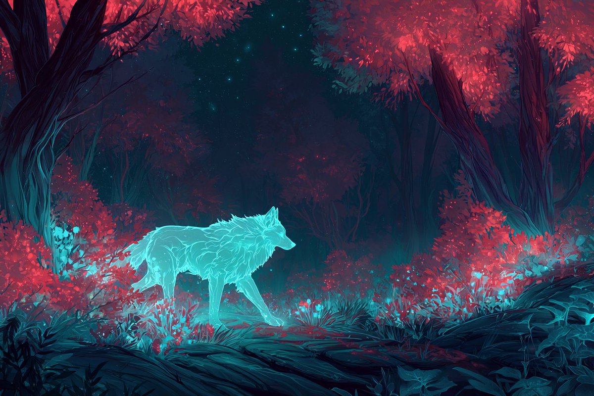 Starlit Glow of the Bioluminescent Forest