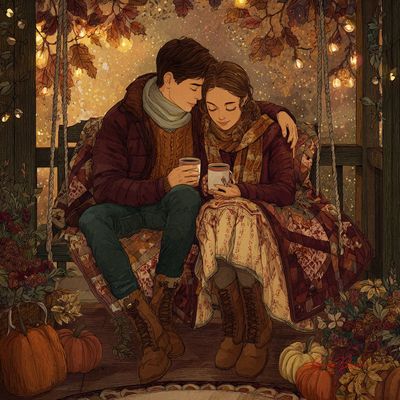 Twilight Warmth: Love in Autumn's Embrace