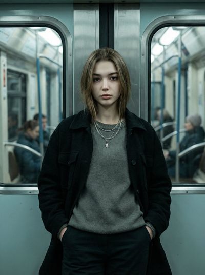 Cinematic Subway Portrait of Confidence