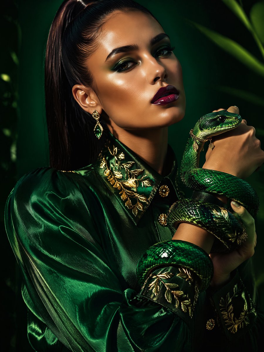Elegance Meets Nature: High-Fashion Serpent Coiled in Luxury