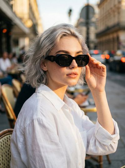 Golden Hour Elegance: A Parisian Café Moment