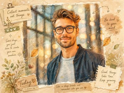 Cozy Watercolor Memory Journal Portrait