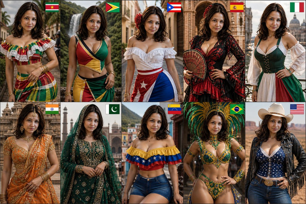 Global Fashion Identity Grid: 10 Nations, One Iconic Woman