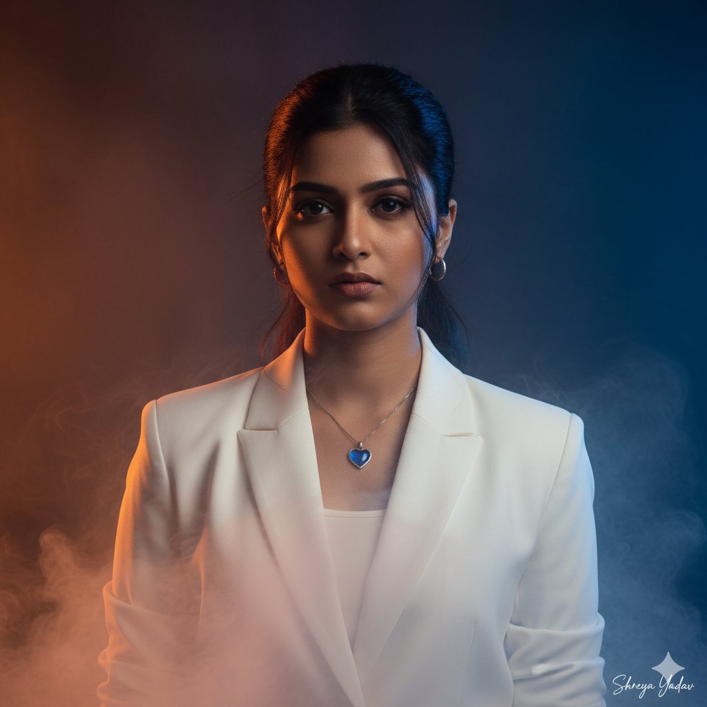 Elegance in the Fog: A Striking Portrait