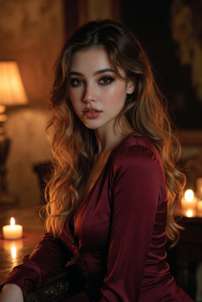 A Mesmerizing Gaze in a Timeless Setting