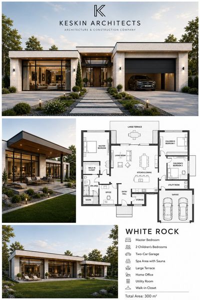 White Rock luxury house rendered in professional architecture portfolio style