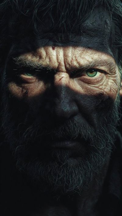 The Face of Raw Intensity: A Portrait of Strength