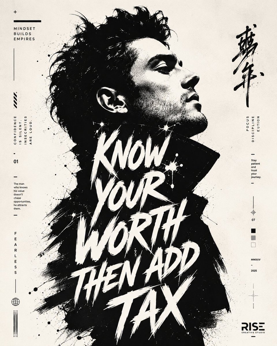 Bold side profile portrait uses rough ink and microtext