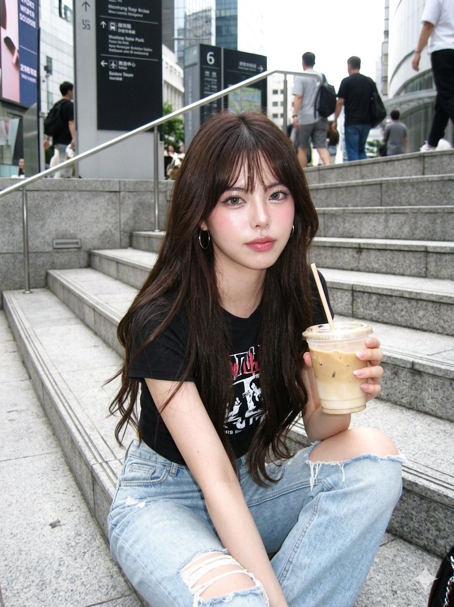 Confident Urban Chic with Glass-Skin Glow
