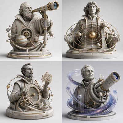 Astronomers Immortalized in 3D Printed Elegance