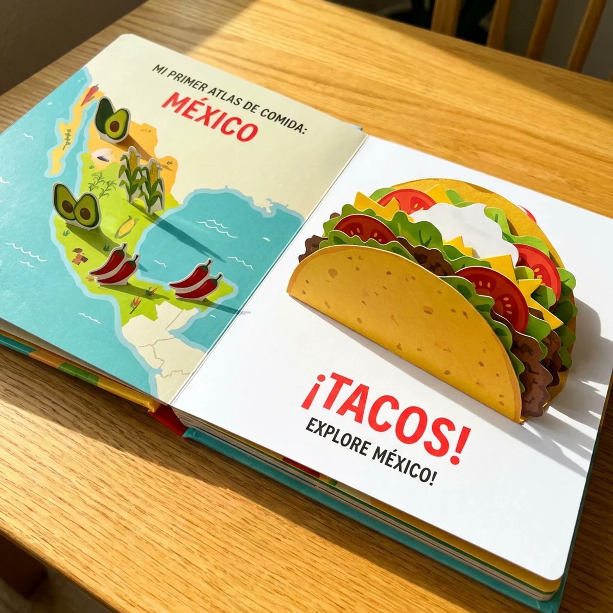 Interactive Pop-Up Cookbook Featuring Vibrant Tacos