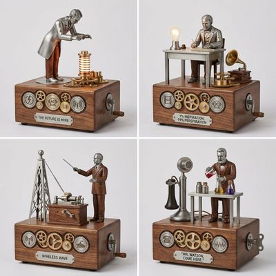 Nikola Tesla and the Masters of Innovation as Kinetic Sculptures