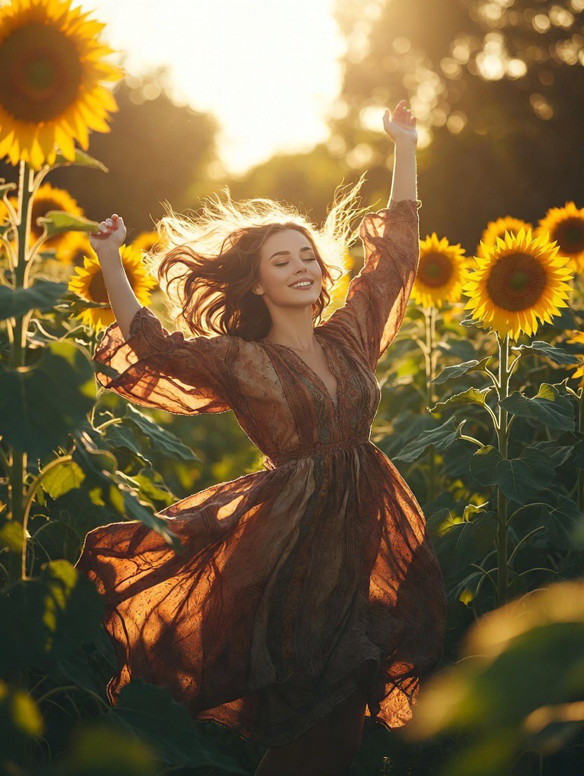 Euphoric Dance in a Sunflower Dream