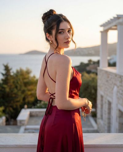 Elegant Allure: A Sunset Balcony Portrait