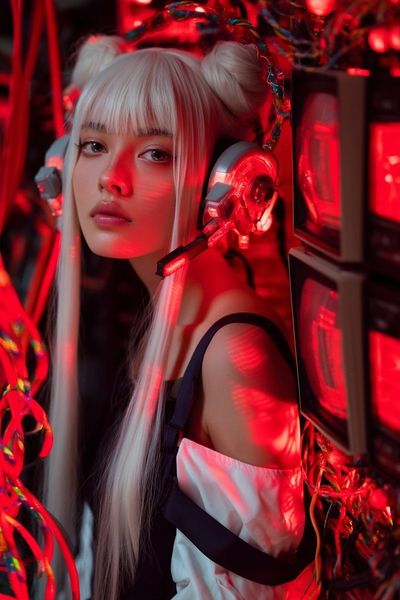 Cyberpunk Dreams in a Retro Tech Lab