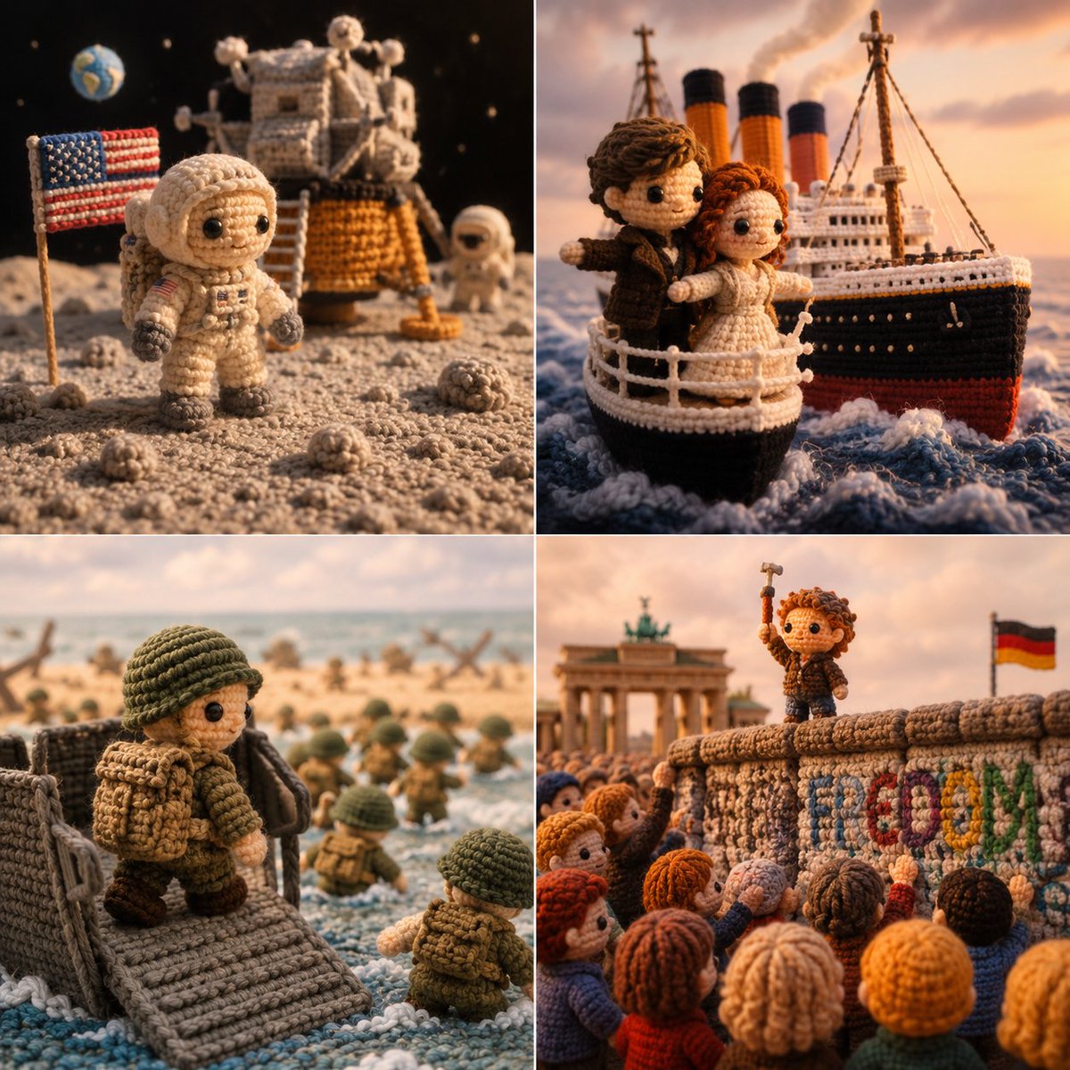Whimsical History: Yarn-Crafted Icons