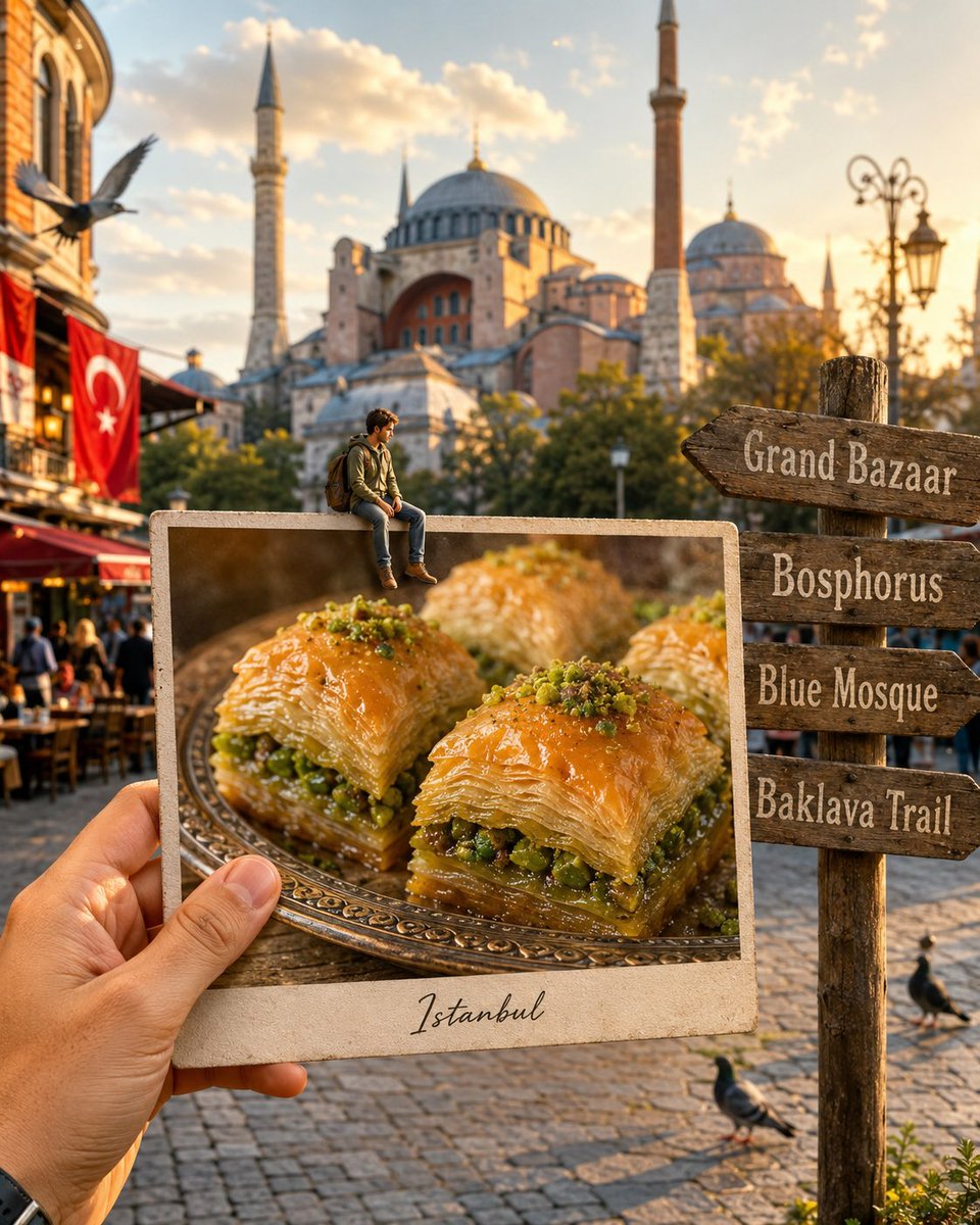 A hand holds a postcard featuring Bangkok's pad thai
