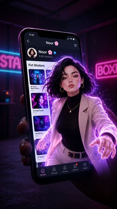 Beyond the Screen: Noor's Neon Escape
