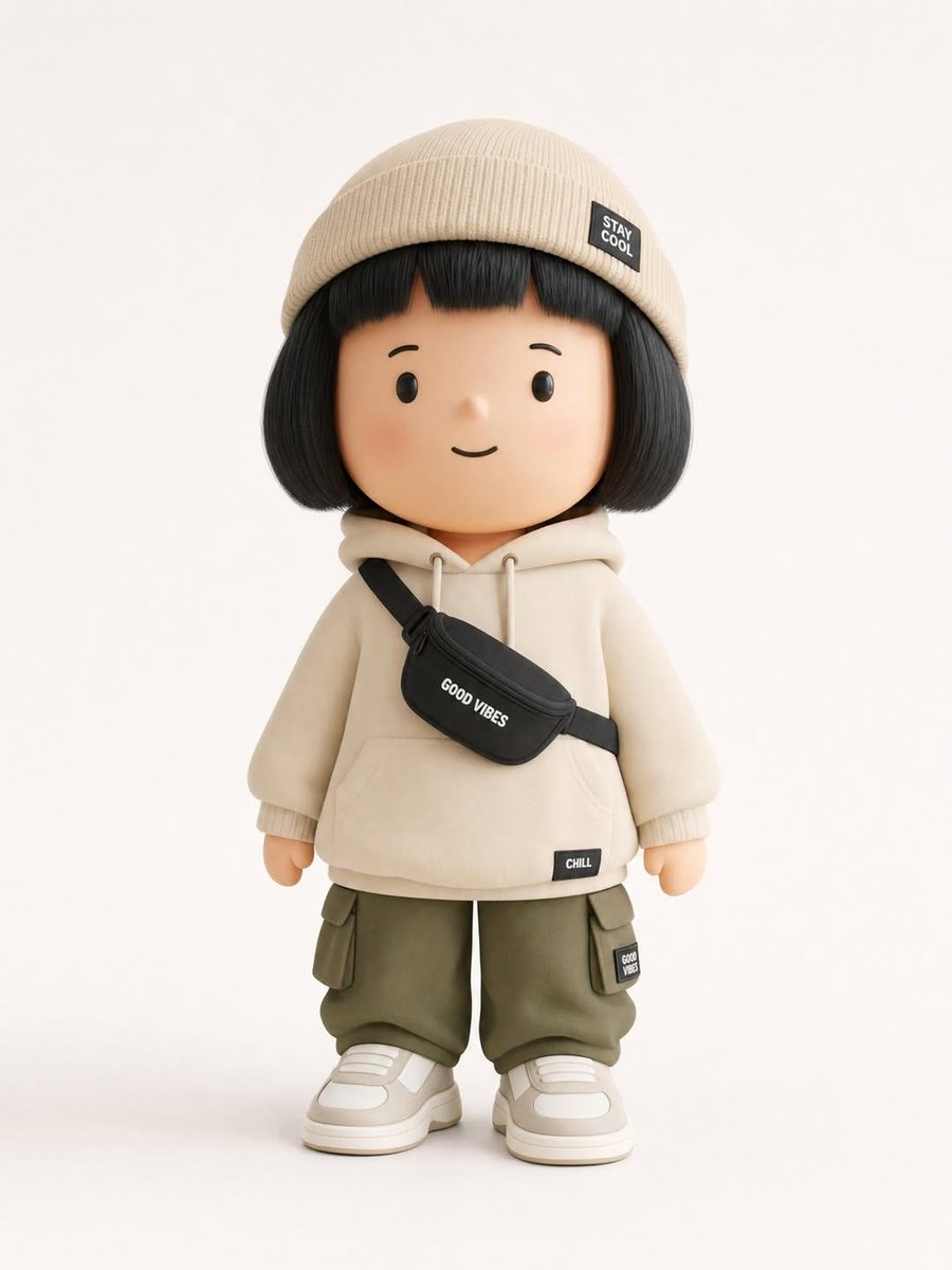 A streetwear-clad vinyl figure poses in vibrant urban style.