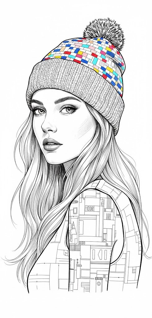Monochrome Muse with a Splash of Color