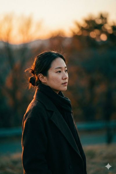Golden Hour Contemplation: Cinematic Portrait
