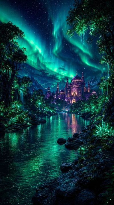 Enchanting Night in a Fantasy Kingdom