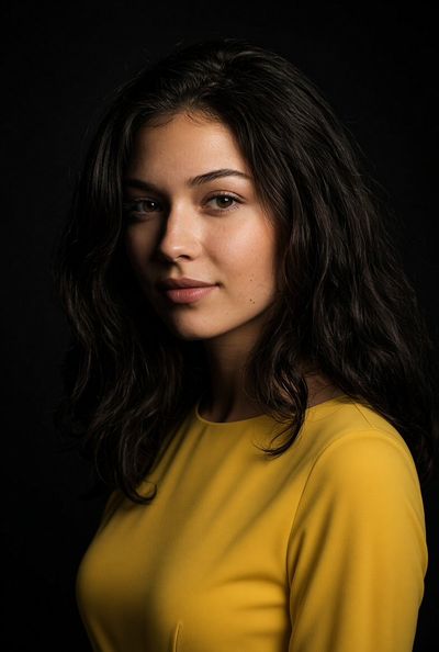 Split-Color Fashion Portrait with Dramatic Low-Key Studio Lighting