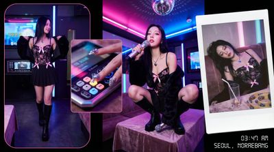 Neon Nights: Hana's Cyberpunk Rhythm Unfolds in Four Panels