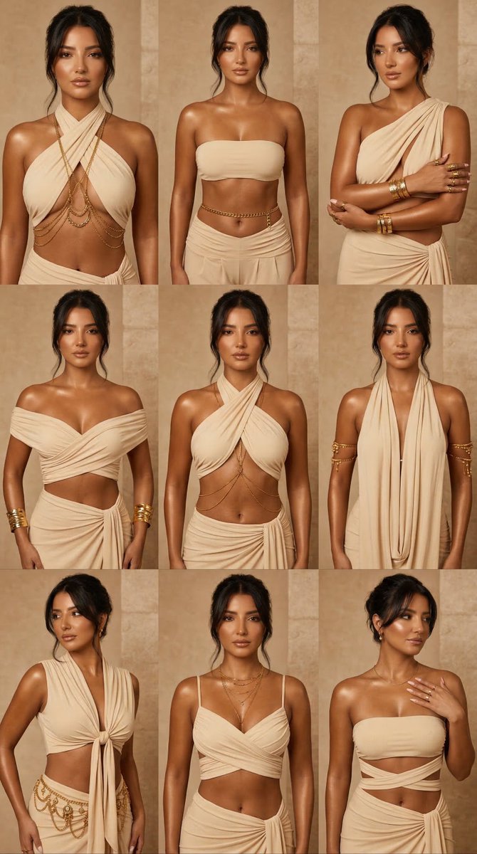 Golden Goddess: 9-Panel Fashion Reverie