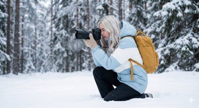 Framed in Frost: A Winter Photographer's Moment