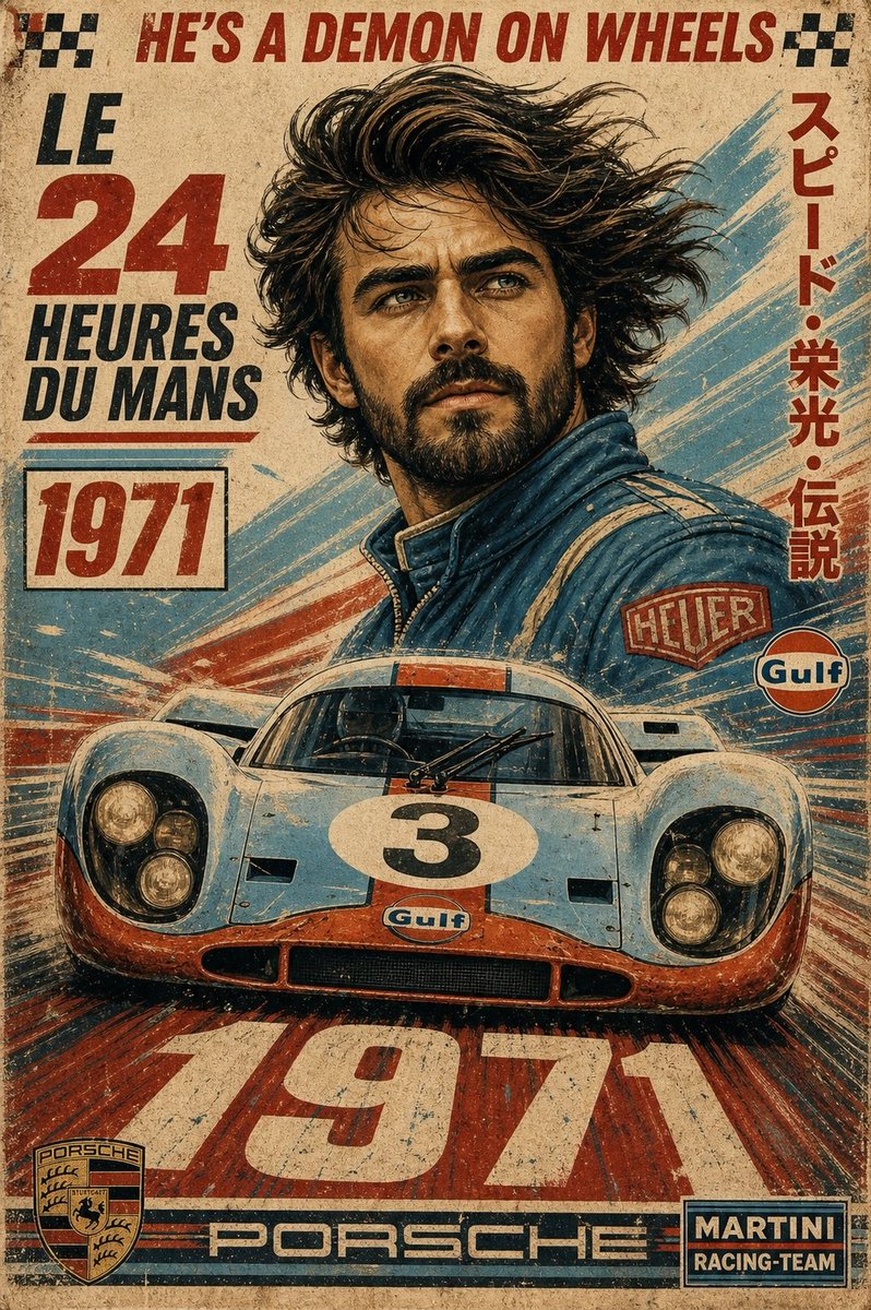 Revving Up Vintage: The Thrill of 1970s Racing Art