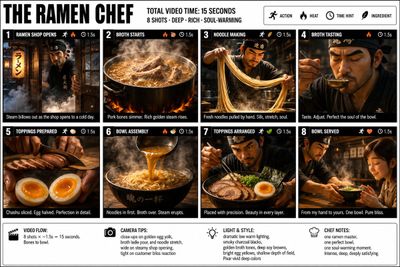 A ramen chef pulls fresh noodles in a steaming kitchen