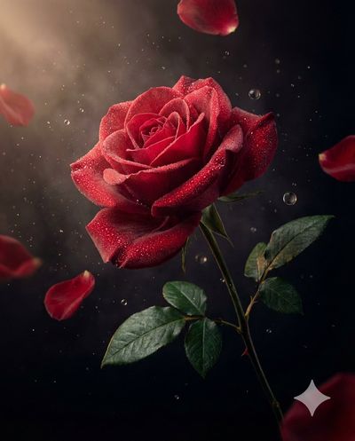 Velvet Red Rose in Cinematic Luxury