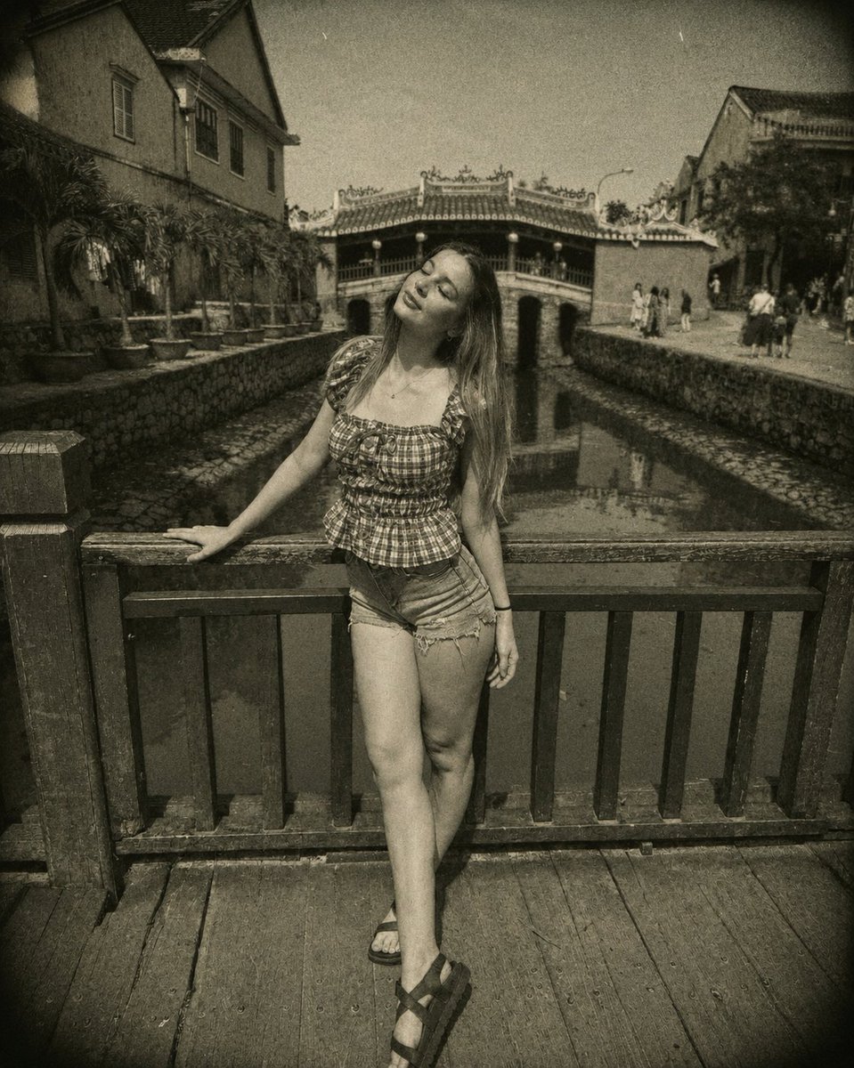 Vintage 1970s black-and-white photograph with organic grain and sepia tint