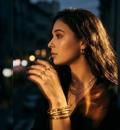 Golden Elegance: A Model's Dream
