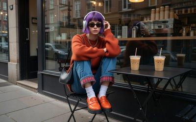 Purple Street Vibes: Urban Chic in the Morning Light