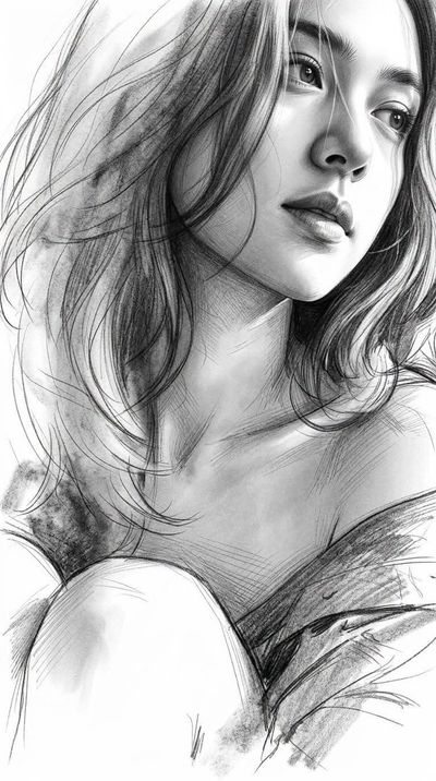 A hyper-realistic graphite portrait emerges from expressive sketch lines