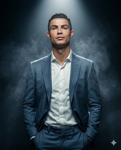 A confident man stands with hands in pockets under dramatic spotlight