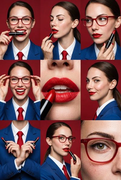 A Bold Red Lipstick Ad, Perfectly Aligned in Every Frame