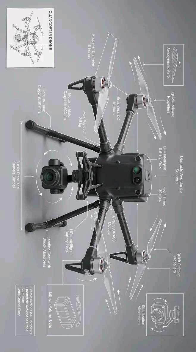 Precision Blueprint of a Quadcopter Drone