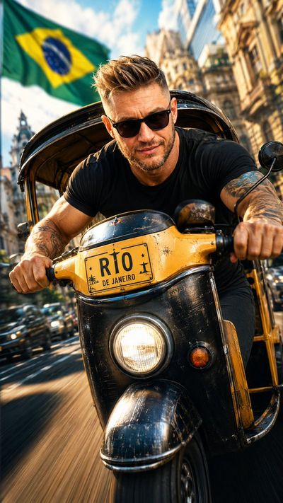 Rogue Rider: Turbo Rickshaw Through Rio Streets
