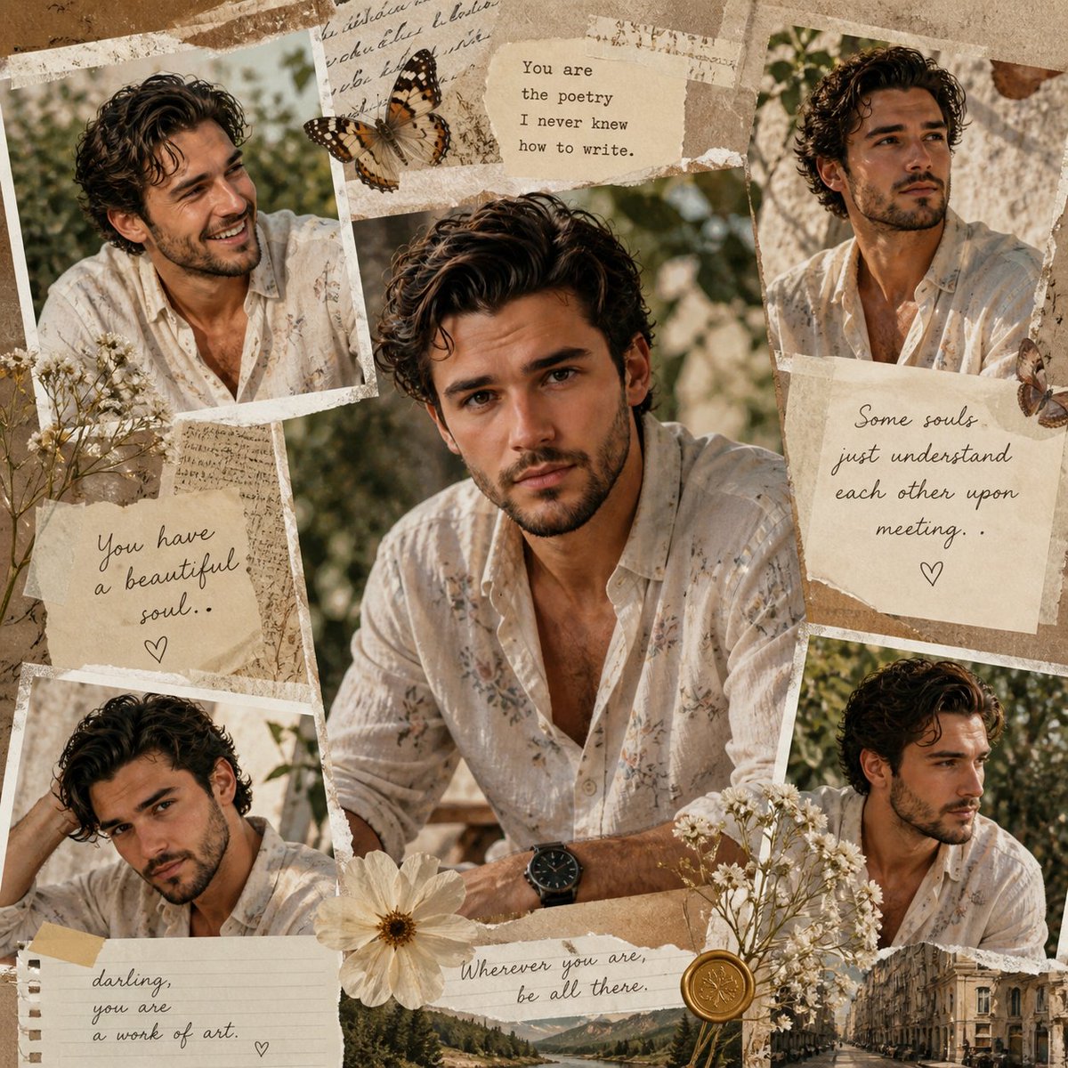 Mediterranean Elegance in Vintage Collage