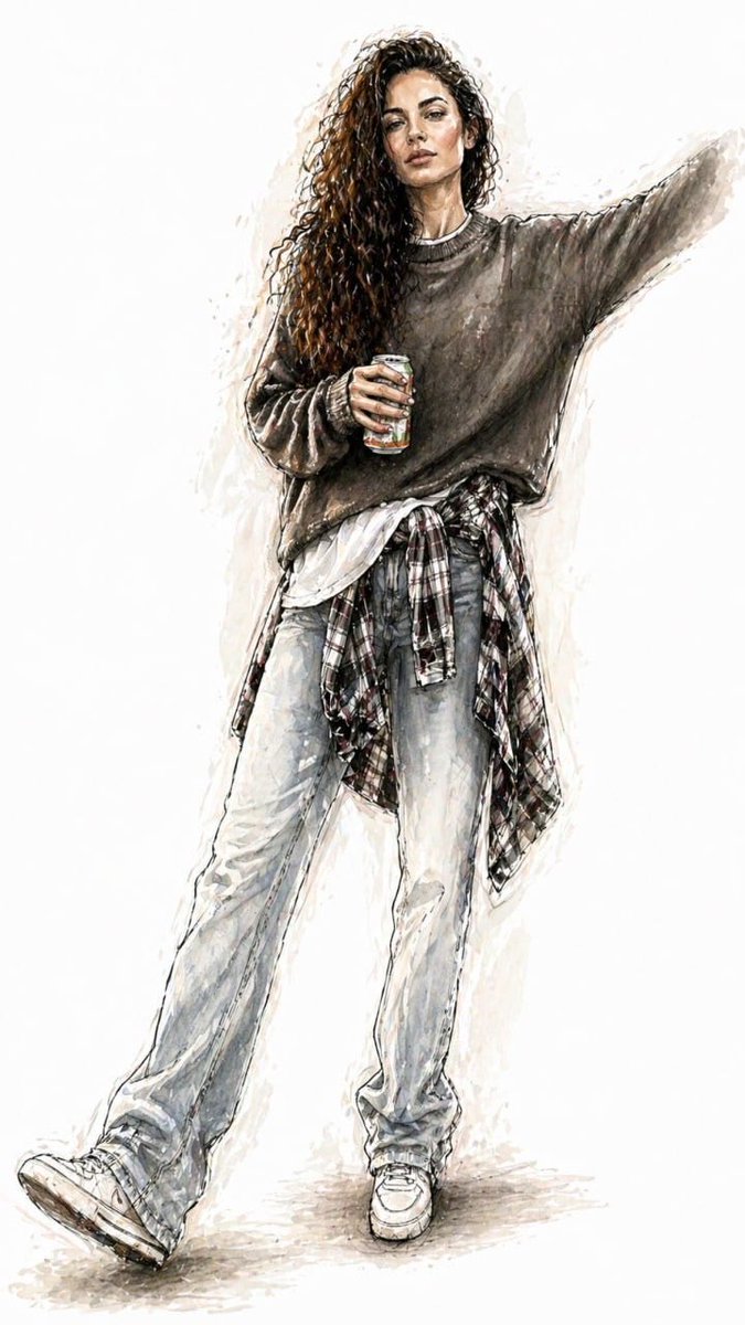 Elegant Fashion Transformation in Watercolor