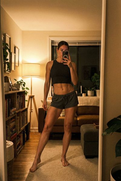 Nighttime Selfie in a Cozy Apartment