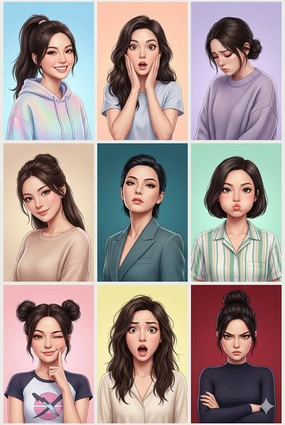 Nine Faces of Emotion: A 3D Cartoon Journey
