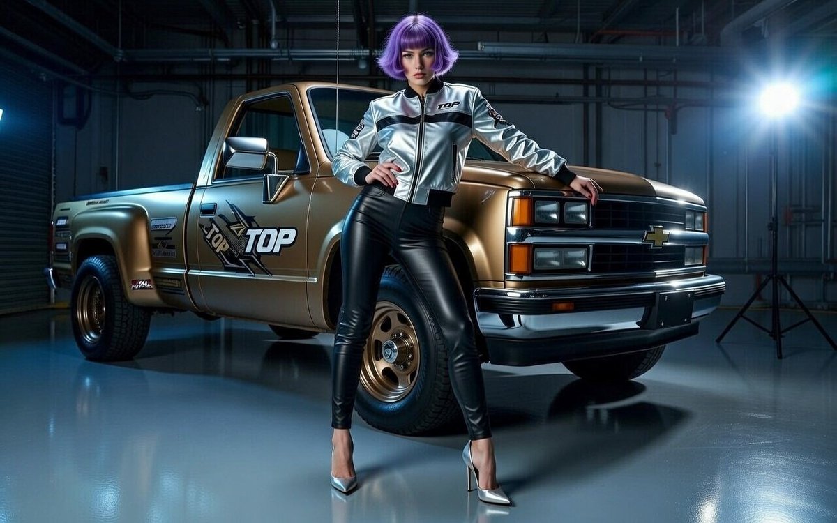 Midnight Garage Vibes: The Racer and Her Ride