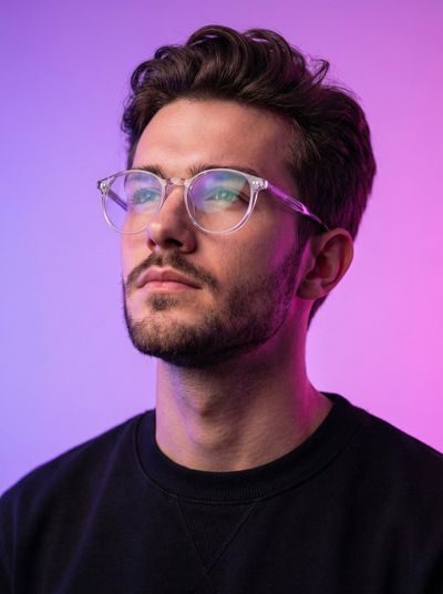 Futuristic Portrait with Neon Glow
